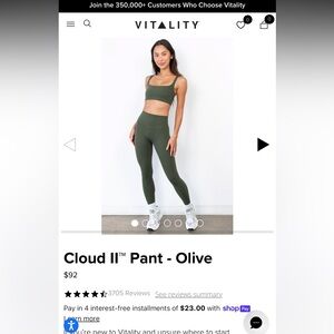 Vitality cloud II legging grey size small